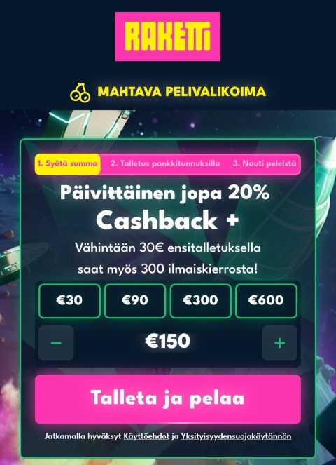 Hämta daglig cashback bonus hos Rocket Riches