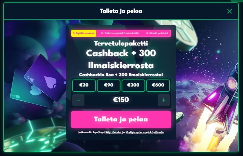 Registrera dig och få välkomstpaket med gratissnurr